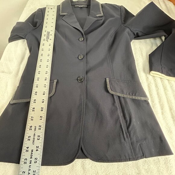 Charles Ancona Womens Equestrian Blazer Jacket Size 10 Navy Blue Italian Fabric - Picture 13 of 15